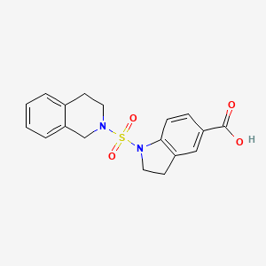 1-(3,4-dihydro-1H-isoquinolin-2-ylsulfonyl)-2,3-dihydroindole-5-carboxylic acid