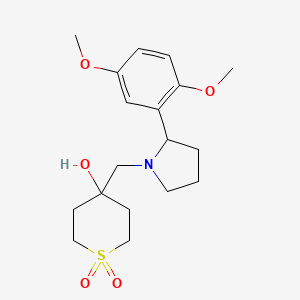 4-[[2-(2,5-Dimethoxyphenyl)pyrrolidin-1-yl]methyl]-1,1-dioxothian-4-ol