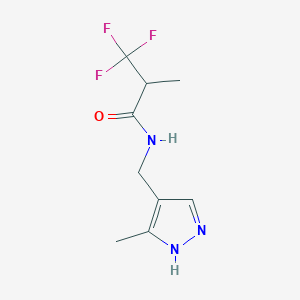 3,3,3-trifluoro-2-methyl-N-[(5-methyl-1H-pyrazol-4-yl)methyl]propanamide