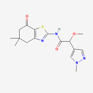 N-(5,5-dimethyl-7-oxo-4,6-dihydro-1,3-benzothiazol-2-yl)-2-methoxy-2-(1-methylpyrazol-4-yl)acetamide