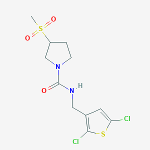 N-[(2,5-dichlorothiophen-3-yl)methyl]-3-methylsulfonylpyrrolidine-1-carboxamide