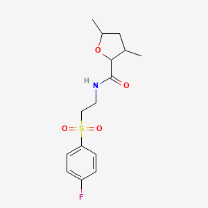 N-[2-(4-fluorophenyl)sulfonylethyl]-3,5-dimethyloxolane-2-carboxamide