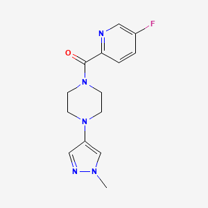 molecular formula C14H16FN5O B7050058 (5-Fluoropyridin-2-yl)-[4-(1-methylpyrazol-4-yl)piperazin-1-yl]methanone 