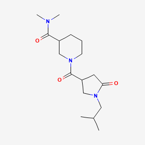 N,N-dimethyl-1-[1-(2-methylpropyl)-5-oxopyrrolidine-3-carbonyl]piperidine-3-carboxamide