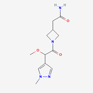 2-[1-[2-Methoxy-2-(1-methylpyrazol-4-yl)acetyl]azetidin-3-yl]acetamide