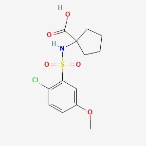 1-[(2-Chloro-5-methoxyphenyl)sulfonylamino]cyclopentane-1-carboxylic acid