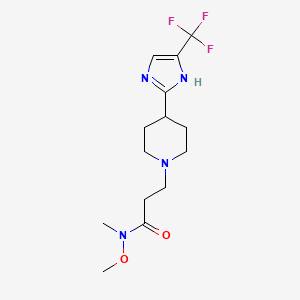 molecular formula C14H21F3N4O2 B7050167 N-methoxy-N-methyl-3-[4-[5-(trifluoromethyl)-1H-imidazol-2-yl]piperidin-1-yl]propanamide 