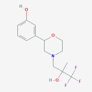 molecular formula C14H18F3NO3 B7050175 3-[4-(3,3,3-Trifluoro-2-hydroxy-2-methylpropyl)morpholin-2-yl]phenol 