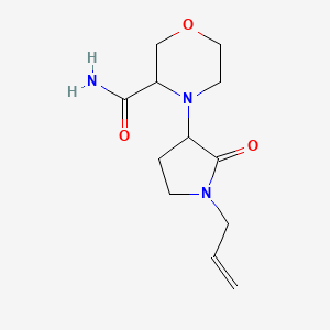 molecular formula C12H19N3O3 B7050181 4-(2-Oxo-1-prop-2-enylpyrrolidin-3-yl)morpholine-3-carboxamide 