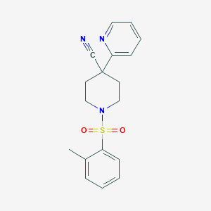 1-(2-Methylphenyl)sulfonyl-4-pyridin-2-ylpiperidine-4-carbonitrile