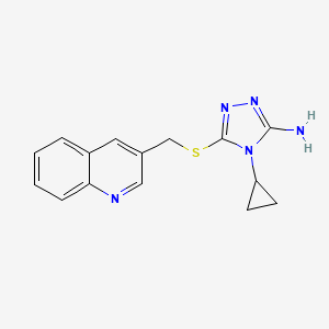 4-Cyclopropyl-5-(quinolin-3-ylmethylsulfanyl)-1,2,4-triazol-3-amine