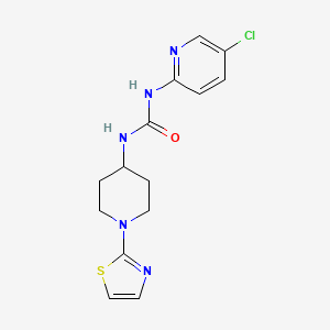 molecular formula C14H16ClN5OS B7050266 1-(5-Chloropyridin-2-yl)-3-[1-(1,3-thiazol-2-yl)piperidin-4-yl]urea 