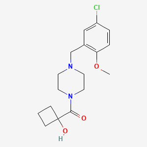 [4-[(5-Chloro-2-methoxyphenyl)methyl]piperazin-1-yl]-(1-hydroxycyclobutyl)methanone