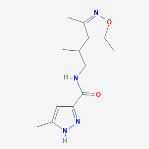 N-[2-(3,5-dimethyl-1,2-oxazol-4-yl)propyl]-5-methyl-1H-pyrazole-3-carboxamide