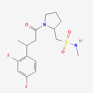 1-[1-[3-(2,4-difluorophenyl)butanoyl]pyrrolidin-2-yl]-N-methylmethanesulfonamide