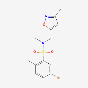 5-bromo-N,2-dimethyl-N-[(3-methyl-1,2-oxazol-5-yl)methyl]benzenesulfonamide