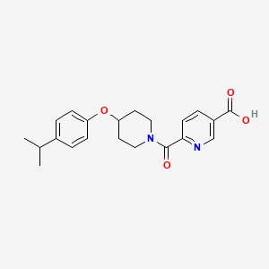 molecular formula C21H24N2O4 B7050350 6-[4-(4-Propan-2-ylphenoxy)piperidine-1-carbonyl]pyridine-3-carboxylic acid 