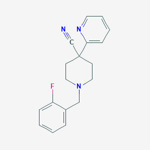 1-[(2-Fluorophenyl)methyl]-4-pyridin-2-ylpiperidine-4-carbonitrile