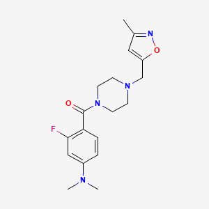 [4-(Dimethylamino)-2-fluorophenyl]-[4-[(3-methyl-1,2-oxazol-5-yl)methyl]piperazin-1-yl]methanone