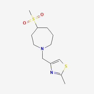 molecular formula C12H20N2O2S2 B7050423 2-Methyl-4-[(4-methylsulfonylazepan-1-yl)methyl]-1,3-thiazole 