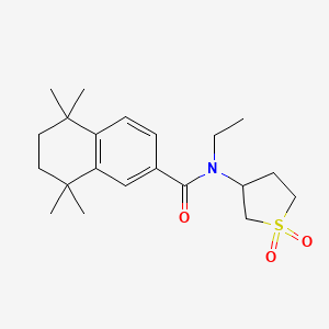 molecular formula C21H31NO3S B7050479 N-(1,1-dioxothiolan-3-yl)-N-ethyl-5,5,8,8-tetramethyl-6,7-dihydronaphthalene-2-carboxamide 