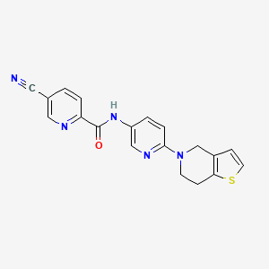 5-cyano-N-[6-(6,7-dihydro-4H-thieno[3,2-c]pyridin-5-yl)pyridin-3-yl]pyridine-2-carboxamide