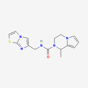 N-(imidazo[2,1-b][1,3]thiazol-6-ylmethyl)-1-methyl-3,4-dihydro-1H-pyrrolo[1,2-a]pyrazine-2-carboxamide