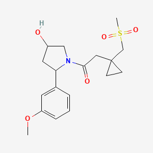 1-[4-Hydroxy-2-(3-methoxyphenyl)pyrrolidin-1-yl]-2-[1-(methylsulfonylmethyl)cyclopropyl]ethanone