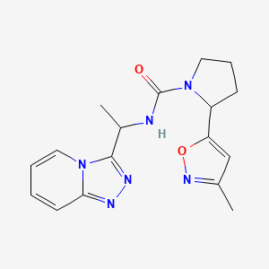 2-(3-methyl-1,2-oxazol-5-yl)-N-[1-([1,2,4]triazolo[4,3-a]pyridin-3-yl)ethyl]pyrrolidine-1-carboxamide