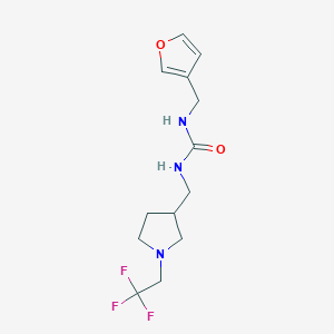 molecular formula C13H18F3N3O2 B7050547 1-(Furan-3-ylmethyl)-3-[[1-(2,2,2-trifluoroethyl)pyrrolidin-3-yl]methyl]urea 