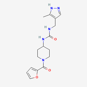 1-[1-(furan-2-carbonyl)piperidin-4-yl]-3-[(5-methyl-1H-pyrazol-4-yl)methyl]urea