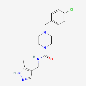 4-[(4-chlorophenyl)methyl]-N-[(5-methyl-1H-pyrazol-4-yl)methyl]piperazine-1-carboxamide