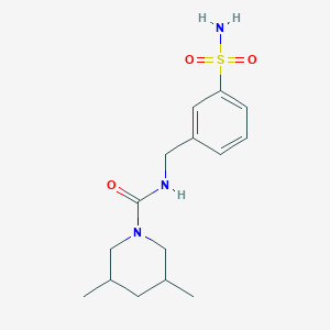 molecular formula C15H23N3O3S B7050585 3,5-dimethyl-N-[(3-sulfamoylphenyl)methyl]piperidine-1-carboxamide 