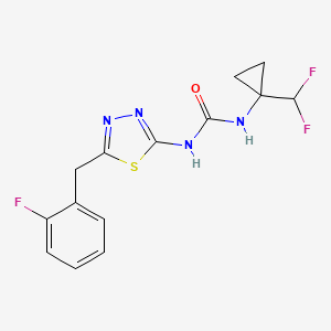 1-[1-(Difluoromethyl)cyclopropyl]-3-[5-[(2-fluorophenyl)methyl]-1,3,4-thiadiazol-2-yl]urea