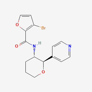 3-bromo-N-[(2R,3S)-2-pyridin-4-yloxan-3-yl]furan-2-carboxamide