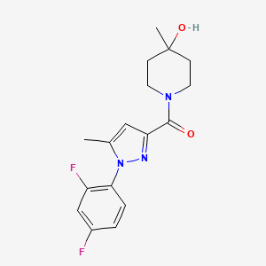 [1-(2,4-Difluorophenyl)-5-methylpyrazol-3-yl]-(4-hydroxy-4-methylpiperidin-1-yl)methanone