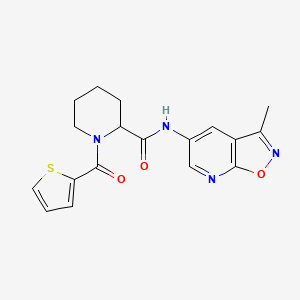 N-(3-methyl-[1,2]oxazolo[5,4-b]pyridin-5-yl)-1-(thiophene-2-carbonyl)piperidine-2-carboxamide