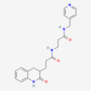 molecular formula C21H24N4O3 B7050638 3-(2-oxo-3,4-dihydro-1H-quinolin-3-yl)-N-[3-oxo-3-(pyridin-4-ylmethylamino)propyl]propanamide 