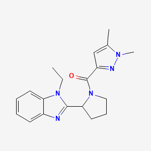 (1,5-Dimethylpyrazol-3-yl)-[2-(1-ethylbenzimidazol-2-yl)pyrrolidin-1-yl]methanone