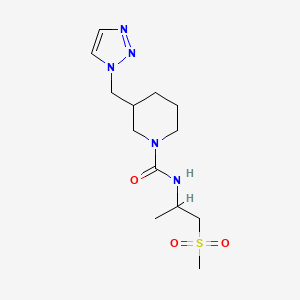 molecular formula C13H23N5O3S B7050706 N-(1-methylsulfonylpropan-2-yl)-3-(triazol-1-ylmethyl)piperidine-1-carboxamide 