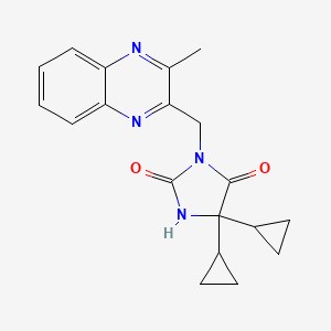 molecular formula C19H20N4O2 B7050710 5,5-Dicyclopropyl-3-[(3-methylquinoxalin-2-yl)methyl]imidazolidine-2,4-dione 