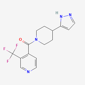 molecular formula C15H15F3N4O B7050744 [4-(1H-pyrazol-5-yl)piperidin-1-yl]-[3-(trifluoromethyl)pyridin-4-yl]methanone 