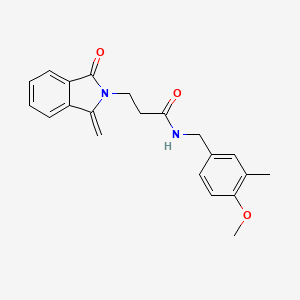 N-[(4-methoxy-3-methylphenyl)methyl]-3-(1-methylidene-3-oxoisoindol-2-yl)propanamide