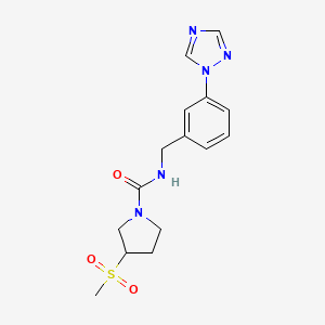 3-methylsulfonyl-N-[[3-(1,2,4-triazol-1-yl)phenyl]methyl]pyrrolidine-1-carboxamide