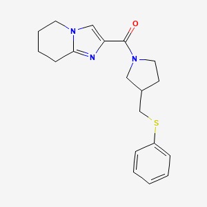 [3-(Phenylsulfanylmethyl)pyrrolidin-1-yl]-(5,6,7,8-tetrahydroimidazo[1,2-a]pyridin-2-yl)methanone