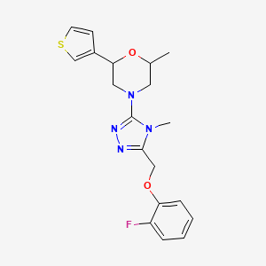 molecular formula C19H21FN4O2S B7050841 4-[5-[(2-Fluorophenoxy)methyl]-4-methyl-1,2,4-triazol-3-yl]-2-methyl-6-thiophen-3-ylmorpholine 