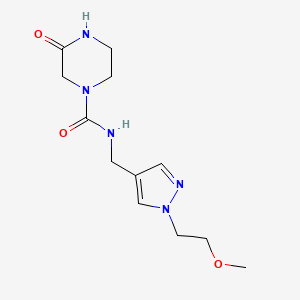 N-[[1-(2-methoxyethyl)pyrazol-4-yl]methyl]-3-oxopiperazine-1-carboxamide