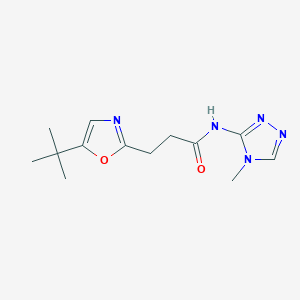 molecular formula C13H19N5O2 B7050873 3-(5-tert-butyl-1,3-oxazol-2-yl)-N-(4-methyl-1,2,4-triazol-3-yl)propanamide 