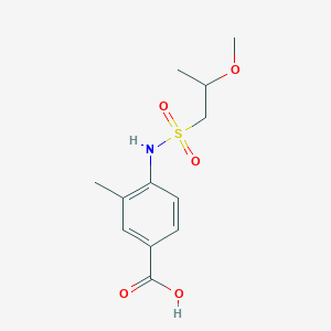 molecular formula C12H17NO5S B7050886 4-(2-Methoxypropylsulfonylamino)-3-methylbenzoic acid 