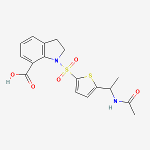 1-[5-(1-Acetamidoethyl)thiophen-2-yl]sulfonyl-2,3-dihydroindole-7-carboxylic acid